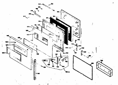 Upper Porcelain Door Section Diagram and Parts List for 8504277080  Kenmore Range
