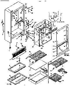 Cabinet Parts Diagram and Parts List for 106T14FS1  Kenmore Refrigerator