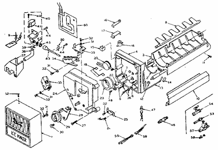 Icemaker Parts Diagram and Parts List for 106W14EIM5  Kenmore Refrigerator