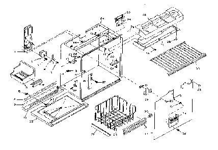 Freezer Section Parts Diagram and Parts List for 106W18G1  Kenmore Refrigerator