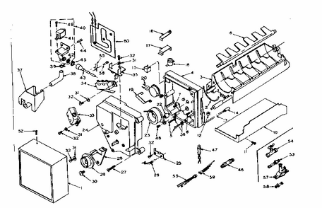 Ice Maker Diagram and Parts List for 106U16EIML  Kenmore Refrigerator