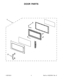 DOOR PARTS Diagram and Parts List for  KitchenAid Microwave