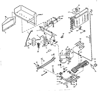 Refrigerator Unit Parts Diagram and Parts List for 106U14GL1  Kenmore Refrigerator