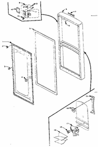 Refrigerator Door Parts Diagram and Parts List for 106M8S-F  Kenmore Refrigerator