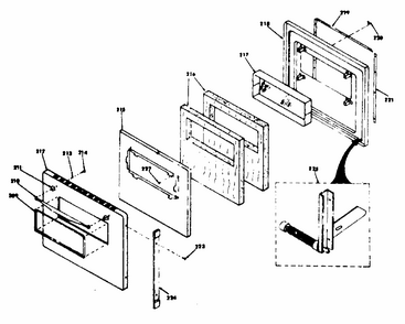 Lower Porcelain Door Diagram and Parts List for 8504277242  Kenmore Range