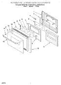 UPPER AND LOWER OVEN DOOR Diagram and Parts List for KEBS277BBL3  KitchenAid Wall Oven