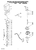 MOTOR AND ICE CONTAINER PARTS Diagram and Parts List for GS2SHAXSB03  Whirlpool Refrigerator