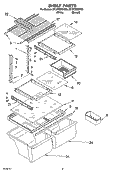 SHELF PARTS, OPTIONAL PARTS Diagram and Parts List for ET1FTEXMT00  Whirlpool Refrigerator