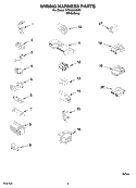 WIRING HARNESS PARTS Diagram and Parts List for  Whirlpool Washer