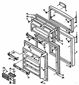 Door Parts Diagram and Parts List for 106U14ESL2  Kenmore Refrigerator