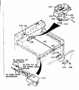 Door Latch System Diagram and Parts List for 1189367100  Kenmore Range