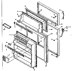 Door Parts Diagram and Parts List for 106W14BL5  Kenmore Refrigerator