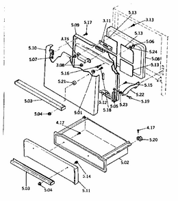 Oven Door And Storage Drawer Parts Diagram and Parts List for 1189367100  Kenmore Range