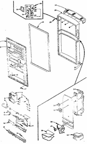 Door Parts Diagram and Parts List for 106M12F-F  Kenmore Refrigerator