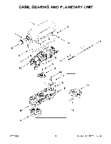 Case, Gearing And Planetary Unit Diagram and Parts List for  KitchenAid Mixer