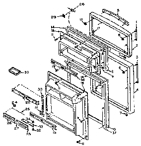 Door Parts Diagram and Parts List for 106U16EIML1  Kenmore Refrigerator