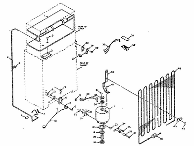 Refrigerator Unit Parts Diagram and Parts List for 106N9A  Kenmore Refrigerator