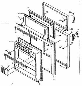 Door Parts Diagram and Parts List for 106W12B  Kenmore Refrigerator