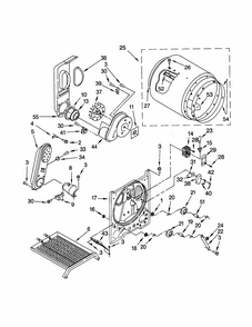 Bulkhead Diagram and Parts List for 110C70834990  Kenmore Dryer