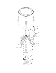Gearcase, Motor And Pump Parts Diagram and Parts List for  Kenmore Washer
