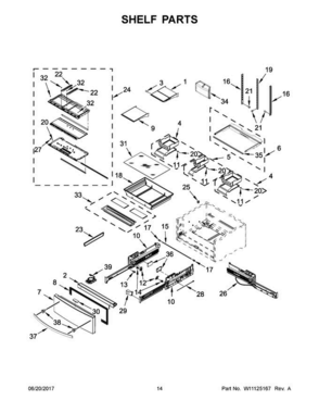 Part Location Diagram of WPW10709175 Whirlpool Glass Shelf