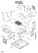UNIT PARTS Diagram and Parts List for KDDA27TRS00  KitchenAid Refrigerator