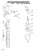 MOTOR AND ICE CONTAINER PARTS Diagram and Parts List for GD5RHAXTQ00  Whirlpool Refrigerator