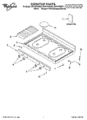 COOKTOP PARTS Diagram and Parts List for  Whirlpool Range