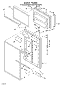 DOOR Diagram and Parts List for ET8RHMXKQ02  Whirlpool Refrigerator