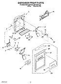 DISPENSER FRONT PARTS Diagram and Parts List for GD5YHAXTL00  Whirlpool Refrigerator