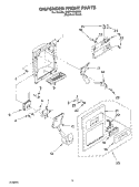 DISPENSER FRONT Diagram and Parts List for GD5THGXKS01  Whirlpool Refrigerator