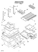 SHELF Diagram and Parts List for GT9SHKXKQ00  Whirlpool Refrigerator