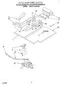 LATCH AND VENT Diagram and Parts List for KEBS208BBL2  KitchenAid Wall Oven