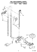 FILL AND OVERFILL PARTS Diagram and Parts List for  Whirlpool Dishwasher