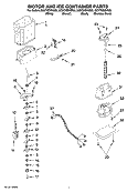 MOTOR AND ICE CONTAINER PARTS Diagram and Parts List for GC5THEXNS02  Whirlpool Refrigerator