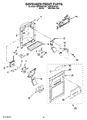 DISPENSER FRONT PARTS Diagram and Parts List for GD5YHAXTL01  Whirlpool Refrigerator