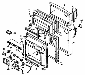 Door Parts Diagram and Parts List for 106W14EIML1  Kenmore Refrigerator