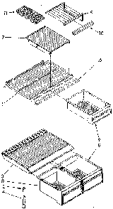 Shelf Diagram and Parts List for ET18NKXSF05  Whirlpool Refrigerator