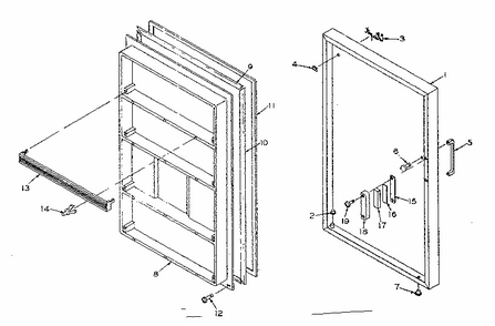Door Parts Diagram and Parts List for 106R12A-2  Kenmore Refrigerator