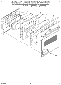 UPPER AND LOWER OVEN DOOR Diagram and Parts List for KEBS208BWH0  KitchenAid Wall Oven