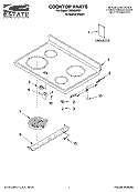COOKTOP PARTS Diagram and Parts List for TES356RD1  Estate Range