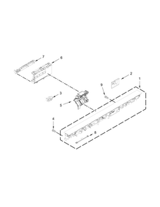 Control Panel And Latch Parts Diagram and Parts List for  KitchenAid Dishwasher