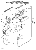 ICEMAKER PARTS, OPTIONAL PARTS Diagram and Parts List for GC3PHEXNB01  Whirlpool Refrigerator