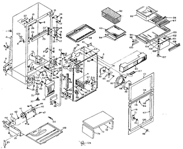 Cabinet Parts Diagram and Parts List for 106S16E  Kenmore Refrigerator