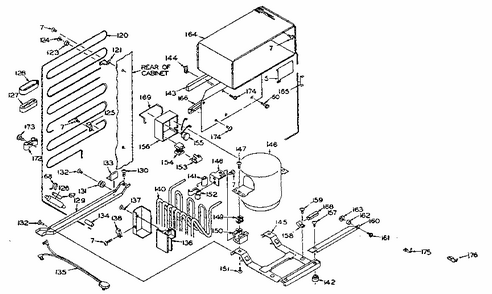 Unit Parts Diagram and Parts List for 106S12DL1  Kenmore Refrigerator
