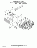 LOWER RACK PARTS Diagram and Parts List for  Whirlpool Dishwasher