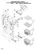 FREEZER LINER PARTS Diagram and Parts List for GS5SHAXSB01  Whirlpool Refrigerator