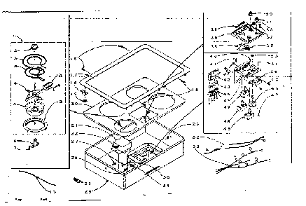 Four Surface Unit Drop-in Diagram and Parts List for 15440485  Kenmore Cooktop