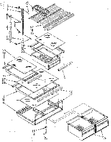 Shelf Diagram and Parts List for ET18GKXSG0A  Whirlpool Refrigerator