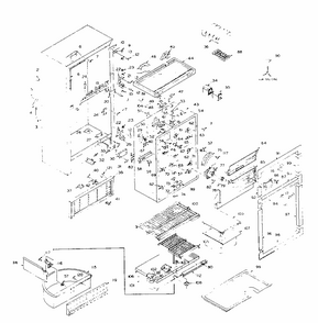 Cabinet Parts Diagram and Parts List for 106R14EL1  Kenmore Refrigerator